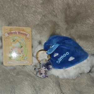 Dimoo Blue Plush Keychain Weaving Wonders Pendant Drawing Spring Pop Mart